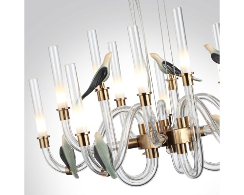 5431/30L L-VISION ODL_EX24 11 золотой(под латунь)/белый градиент/беж./зеленый/ металл/стекло/керамика Люстра LED 30W 4000K LARK