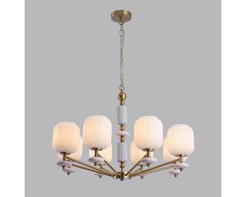 8334/8 MODERNI LN26 32 бронза/белый, металл/керамика/стекло Люстра E27 8*40W 220V ALEGRA