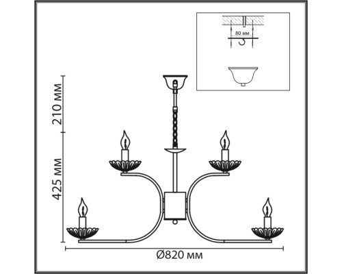 8155/9 CLASSI LN25 хром, металл/стекло Люстра подвесная Е14 9*40W 220V LOLINA