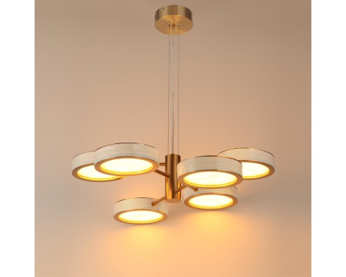 5450/99L L-VISION ODL_EX26 019 молочный/античная бронза/металл/керамика/акрил Люстра LED 99W 2000К/3000K/4000K RIVIERA