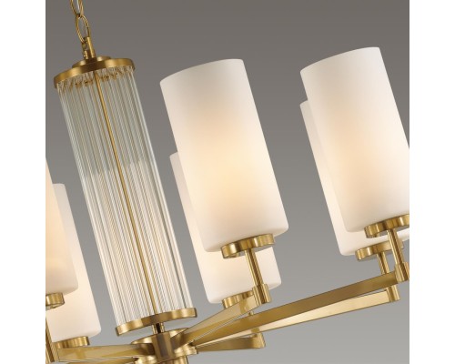 4990/8 HALL ODL23 000 матов. золотой/белый/стекло Люстра E27 8*40W KASALI