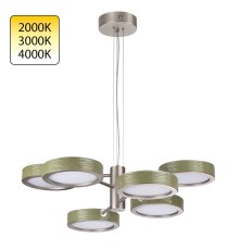 5451/99LA L-VISION  ODL_EX26 зеленый/никель/металл/керамика/акрил Люстра LED 99W  2000К/3000K/4000K. Rivera