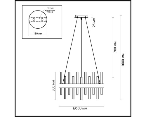 5272/5 MODERNI LN23 черный Люстра E14 5*40W 220V MITSUKO