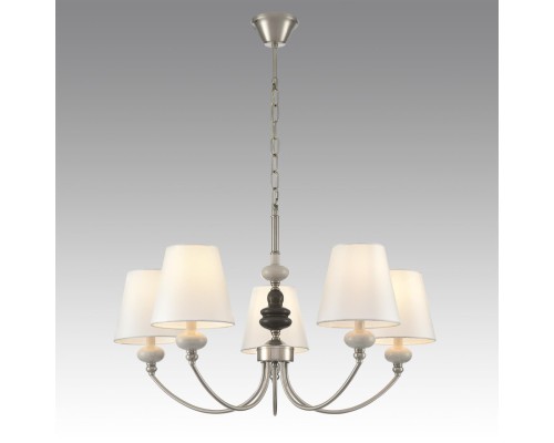 8283/5 CLASSI никель/белый, металл/керамика/текстиль Люстра Е14 5*40W 220V KENTUKI