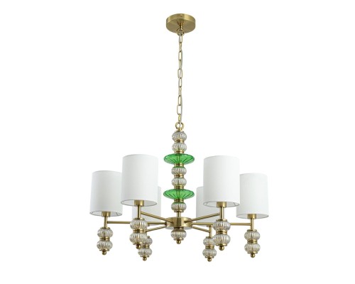 8337/6 MODERNI бронза/белый/зеленый, металл/стекло/текстиль Люстра E14 6*40W 220V ILMIRA