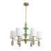 8337/6 MODERNI бронза/белый/зеленый, металл/стекло/текстиль Люстра E14 6*40W 220V ILMIRA