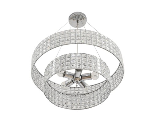 8378/5 NEOCLASSI LN хром/прозрачный, металл/хрусталь Люстра подвесная E27 5*60W 220V NARINA