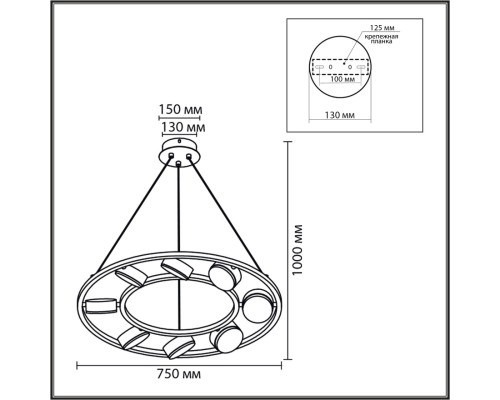 8340/8 MODERNI черный, металл Люстра подвесная LED GX53 8*7W 220V TORINA