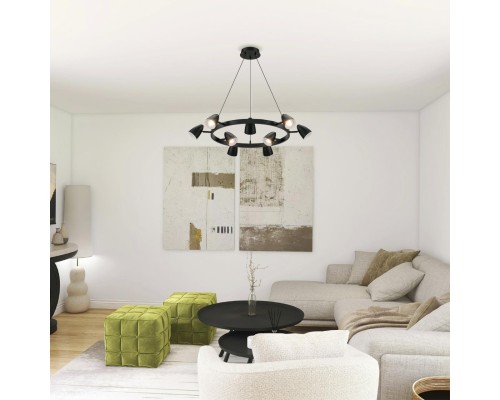 8237/9 COMFI LN25 210 черный, металл Светильник подвесной GU10 9*35W 220V ILMINA