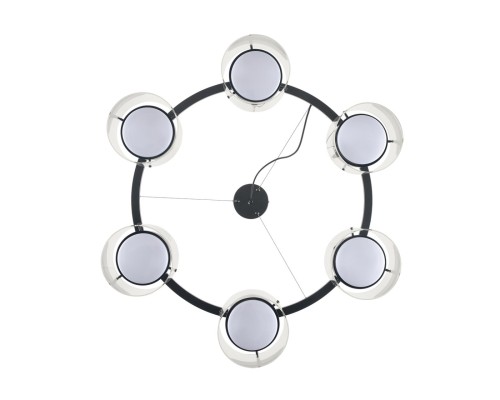 8232/6Y COMFI LN25 193 черный/прозрачный, металл/стекло Светильник подвесной LED GX70 6*10W 220V NATALINA