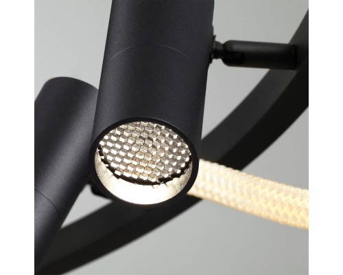 4391/55L HIGHTECH ODL24 141 черный/металл/канат Подвесной св-к с раздельн. вкл IP20 LED 50W 2020Лм 4000K CORDA