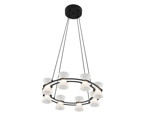 8341/28L LEDIO LN черный/прозрачный металл/акрил Люстра подвесная LED 28W 3000K 220V VINORA