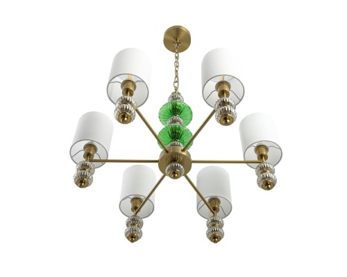 8337/6 MODERNI бронза/белый/зеленый, металл/стекло/текстиль Люстра E14 6*40W 220V ILMIRA