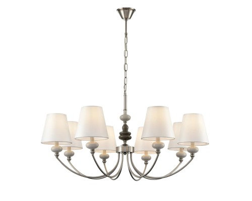 8283/8 CLASSI никель/белый, металл/керамика/текстиль Люстра Е14 8*40W 220V KENTUKI