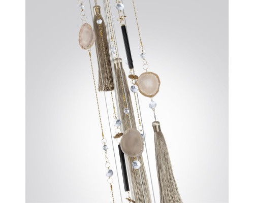 5432/8 MODERN ODL_EX25 115 золотой(под латунь)/стекло/кисточка/агат Люстра E14 8*40W FIOLENT