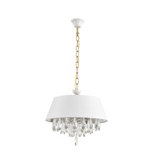 8374/3 CLASSI LN26 118 латунь/белый/прозрачный, металл/текстиль/хрусталь Люстра подвесная E27 3*60W 220V MITRIM