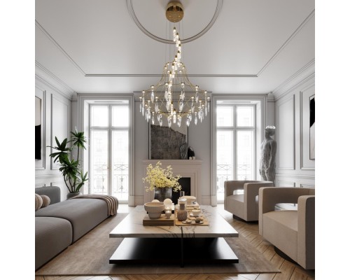 7000/51L CLASSIC ODL_EX25 Люстра золото/металл/хрусталь IP20 LED 51W 4000K FLAMENCO