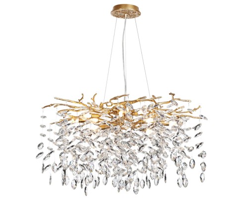 4969/10 HALL ODL24 521 античн.бронза/алюмин./хрусталь Люстра G9 10*40W DELICA