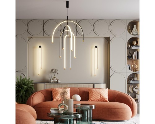 6633/95L HIGHTECH ODL24 159 металл/черный/акрил Подвесной светильник (регулируемые рожки) LED 95W 3000K 220V MEMFI