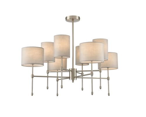 8262/8C CLASSI LN26 металл/текстиль, никель/серый Люстра потолочная E14 8*40W 220V LATTI