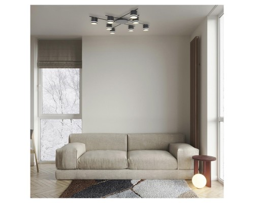 8362/8C COMFI LN 000 черный, металл/акрил Светильник потолочный GX53 LED 8*7W 220V BERTY