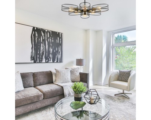 8153/6C COUNTY LN25 черный/медный, металл Потолочный светильник Е27 6*60W 220V VIVANA