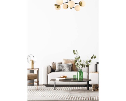 6581/6C MODERNI LN24 черный, золотой/белый металл  /стекло Люстра потолочная E14 6*40W 220V MELODY