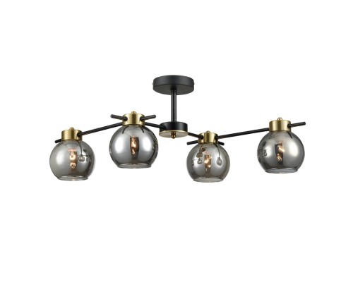 8059/4C COMFI LN24 черный, медь/дымчатый металл/стекло Люстра потолочная E27 4*60W 220V EMINA