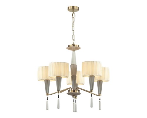 5403/5 CLASSIC ODL_EX23 33 бронзовый/светло-коричневый/кремовый металл/керамика/ткань Люстра E14 5*40W LATTE