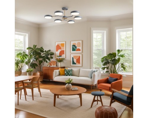 5651/99CL LEDIO LN23 062 серый, дерево Люстра потолочная LED 108W 3000-6000K 5385Лм 220V BRAD