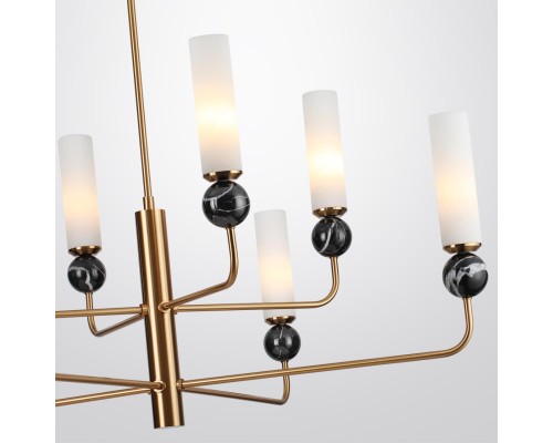 4361/8 MIDCENT ODL26 173 под латунь/металл/стекло/черный мрамор IP20 8*E14 40W 220V LOLLA