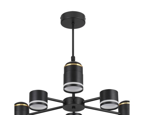 8234/6C COMFI LN25 000 черный, металл/акрил Люстра потолочная LED GX53 6*10W + LED-проектор 3*5W 2700К 220V VIRSAVA