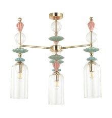 Люстра потолочная Odeon Light 4855/3C CLASSIC ODL_EX21 золото/раноцветн./керамика/стекло E14 3*40W BIZET