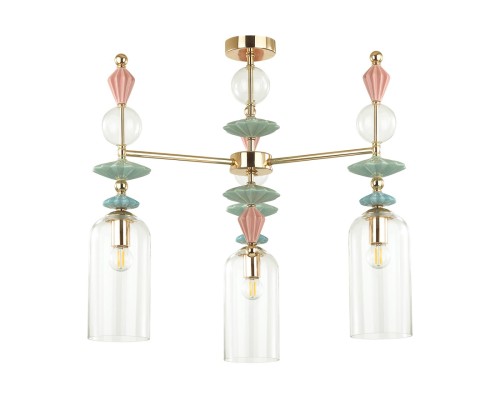 4855/3C CLASSIC ODL_EX21 золото/раноцветн./керамика/стекло Люстра потолочная E14 3*40W BIZET