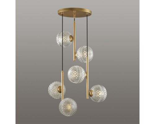 5292/6 MODERNI LN23 000 матовое золото Светильник подвесной E27 6*8W LED 220V GENEVA