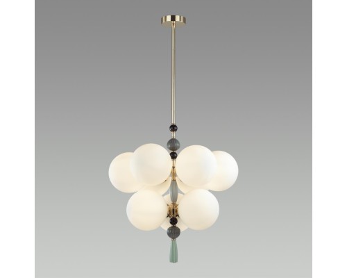 5405/9 MODERN ODL_EX23 35 золотой/серый/зеленый/белый матовый металл/керамика/стекло Люстра E14 9*40W PALLE