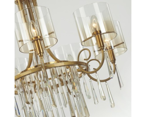 4886/7 HALL ODL_EX23 41 бронзовый/янтарн./металл/стекло Люстра E14 7*40W NICOLE