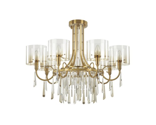 4886/7 HALL ODL_EX23 41 бронзовый/янтарн./металл/стекло Люстра E14 7*40W NICOLE