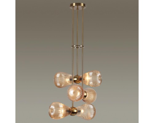 5402/6 MODERN ODL_EX23 21 золотой/янтарный/металл/стекло Подвес E14 6*40W ELICA
