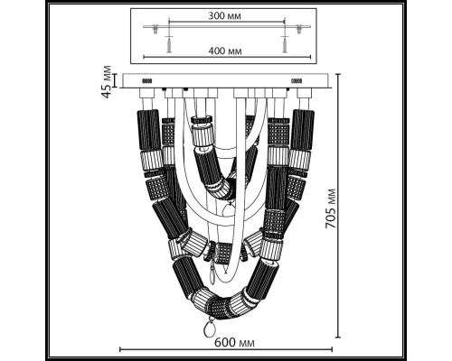 5456/80CL L-VISION ODL_EX26 045 темный сатин.никель/терракот/черный Люстра потолочная LED 80W 4000K COLLIER