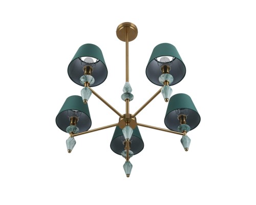 8275/5 CLASSI латунь/зеленый, металл/керамика/ткань Люстра Е14 5*40W 220V VERMONT
