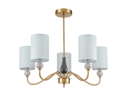 6590/5 CLASSI LN24 латунь/мятный зеленый, металл, керамика/текстиль Люстра подвесная E14 5*40W 220V ANRI