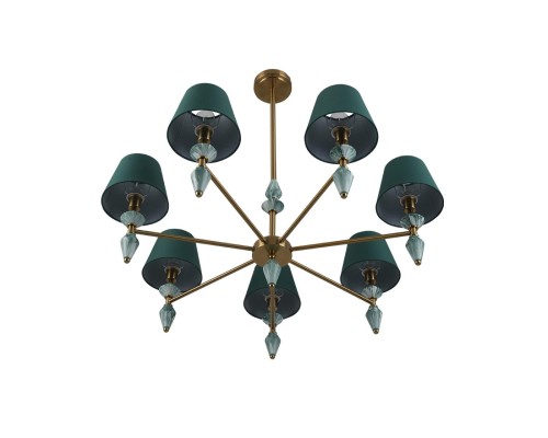 8275/7 CLASSI латунь/зеленый, металл/керамика/ткань Люстра Е14 7*40W 220V VERMONT