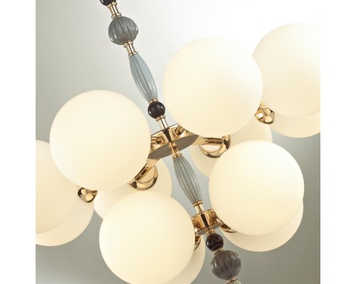 5405/12 MODERN ODL_EX24 83 золотой/серый/голубой/зеленый/белый матов./металл/керамика/стекло Люстра E14 12*40W PALLE