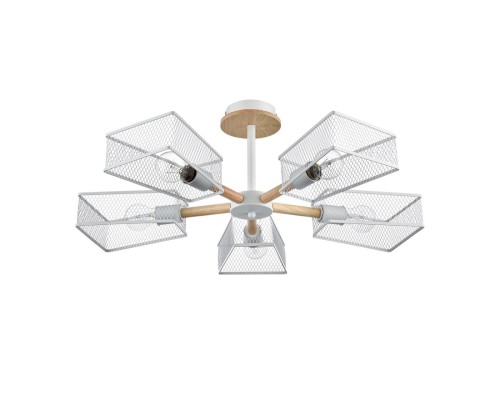 8246/5C COUNTY LN25 белый, металл/дерево Люстра потолочная Е27 5*60W 220V IRMA