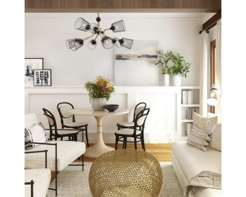 8191/9C COUNTY LN25 черный/античная бронза/черный металл Люстра потолочная Е27 9*60W 220V ABRIS