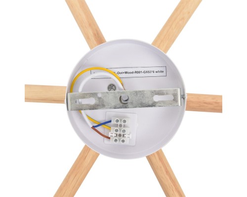 8306/6C COMFI белый, дерево/металл Светильник потолочный GX53 LED 6*7W 220V VUDI
