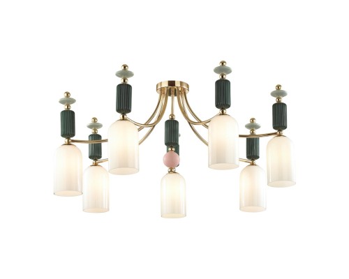 4861/7C CLASSIC ODL_EX21 золото/раноцветн./керамика/стекло Люстра потолочная E14 7*40W CANDY