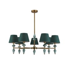 8275/7 CLASSI латунь/зеленый, металл/керамика/ткань Люстра Е14 7*40W 220V VERMONT