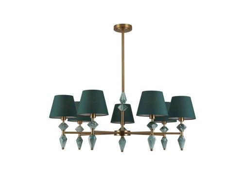 8275/7 CLASSI латунь/зеленый, металл/керамика/ткань Люстра Е14 7*40W 220V VERMONT